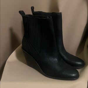 Lucky brand Black Wedge Ankle Boots brand new never worn women’s size 8 1/2 NWOB